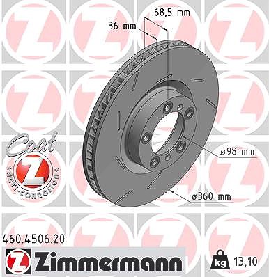 Zimmermann 1x Bremsscheibe Vorderachse Links [Hersteller-Nr. 460.4506.20] für Porsche von Zimmermann