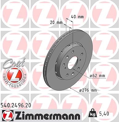 Zimmermann Bremsscheibe [Hersteller-Nr. 540.2496.20] für Suzuki von Zimmermann