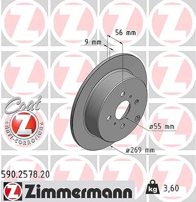 Zimmermann Bremsscheibe [Hersteller-Nr. 590.2578.20] für Toyota von Zimmermann