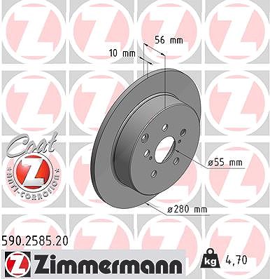 Zimmermann Bremsscheibe [Hersteller-Nr. 590.2585.20] für Toyota von Zimmermann