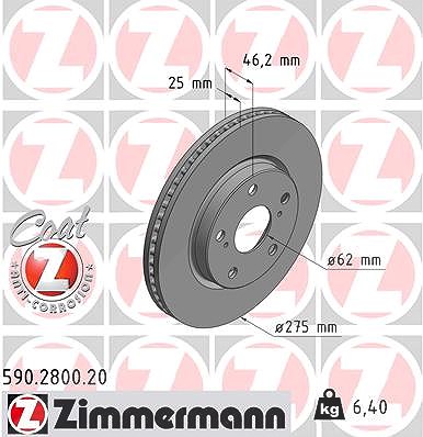 Zimmermann Bremsscheibe [Hersteller-Nr. 590.2800.20] für Toyota von Zimmermann