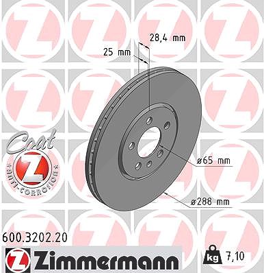 Zimmermann Bremsscheibe [Hersteller-Nr. 600.3202.20] für VW von Zimmermann