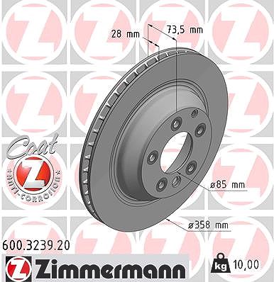 Zimmermann Bremsscheibe [Hersteller-Nr. 600.3239.20] für Audi, Porsche, VW von Zimmermann