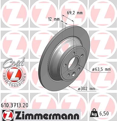 Zimmermann Bremsscheibe [Hersteller-Nr. 610.3713.20] für Volvo von Zimmermann