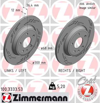 Bremsscheibe Hinterachse Zimmermann 100.3333.53 von Zimmermann