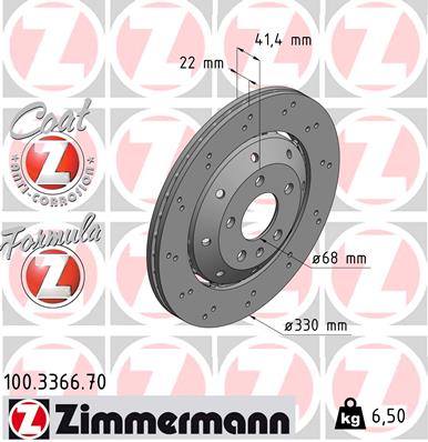 Bremsscheibe Hinterachse Zimmermann 100.3366.70 von Zimmermann