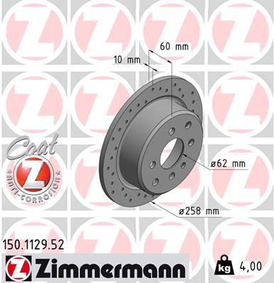 Bremsscheibe Hinterachse Zimmermann 150.1129.52 von Zimmermann