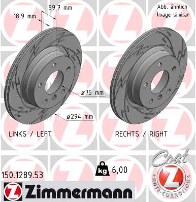 Bremsscheibe Hinterachse Zimmermann 150.1289.53 von Zimmermann