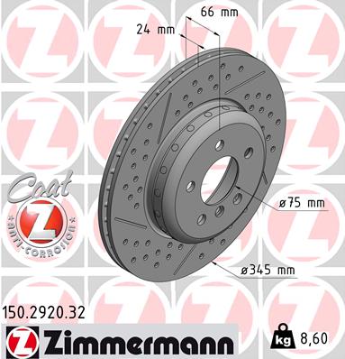 Bremsscheibe Hinterachse Zimmermann 150.2920.32 von Zimmermann