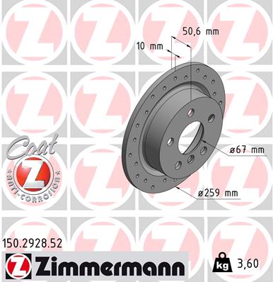 Bremsscheibe Hinterachse Zimmermann 150.2928.52 von Zimmermann