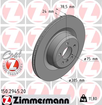 Bremsscheibe Hinterachse Zimmermann 150.2945.20 von Zimmermann