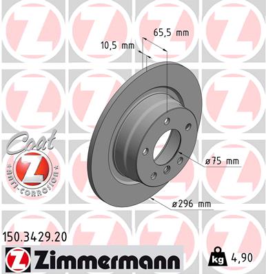 Bremsscheibe Hinterachse Zimmermann 150.3429.20 von Zimmermann