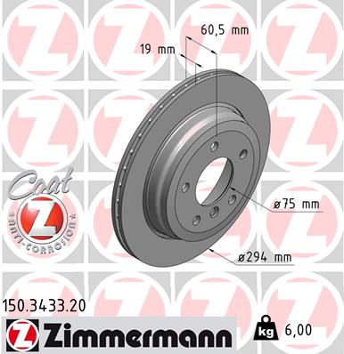 Bremsscheibe Hinterachse Zimmermann 150.3433.20 von Zimmermann