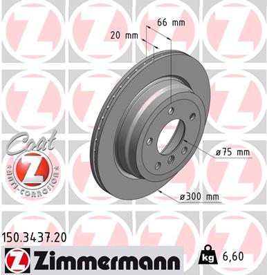 Bremsscheibe Hinterachse Zimmermann 150.3437.20 von Zimmermann