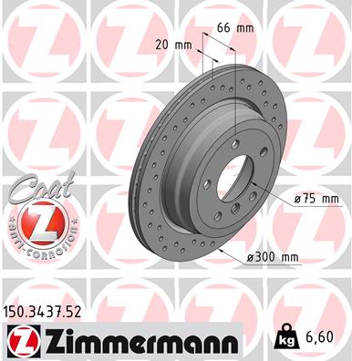 Bremsscheibe Hinterachse Zimmermann 150.3437.52 von Zimmermann