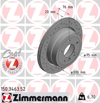 Bremsscheibe Hinterachse Zimmermann 150.3463.52 von Zimmermann