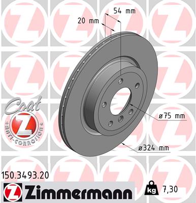 Bremsscheibe Hinterachse Zimmermann 150.3493.20 von Zimmermann