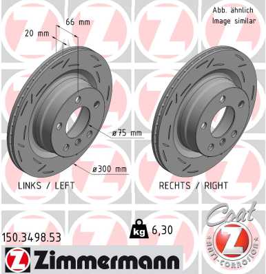 Bremsscheibe Hinterachse Zimmermann 150.3498.53 von Zimmermann