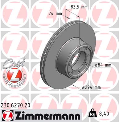 Bremsscheibe Hinterachse Zimmermann 230.6270.20 von Zimmermann