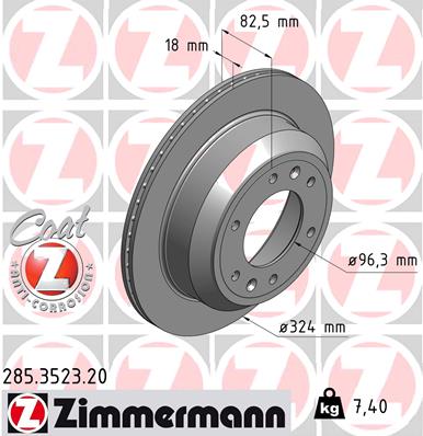 Bremsscheibe Hinterachse Zimmermann 285.3523.20 von Zimmermann