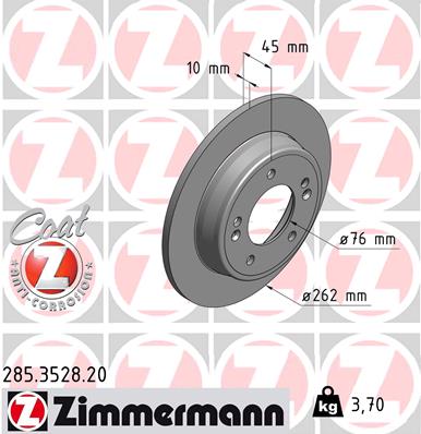 Bremsscheibe Hinterachse Zimmermann 285.3528.20 von Zimmermann