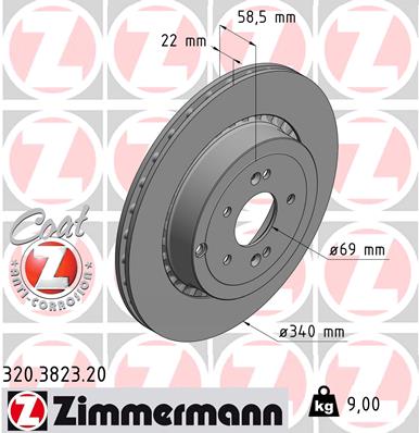 Bremsscheibe Hinterachse Zimmermann 320.3823.20 von Zimmermann