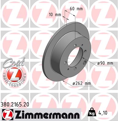 Bremsscheibe Hinterachse Zimmermann 380.2165.20 von Zimmermann