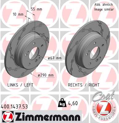 Bremsscheibe Hinterachse Zimmermann 400.1437.53 von Zimmermann