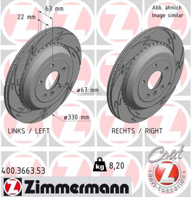 Bremsscheibe Hinterachse Zimmermann 400.3663.53 von Zimmermann