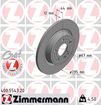 Bremsscheibe Hinterachse Zimmermann 400.5543.20 von Zimmermann