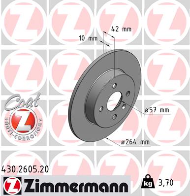 Bremsscheibe Hinterachse Zimmermann 430.2605.20 von Zimmermann