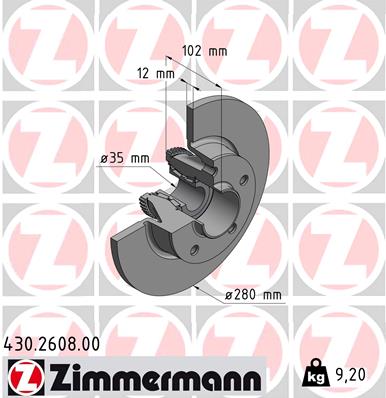 Bremsscheibe Hinterachse Zimmermann 430.2608.00 von Zimmermann