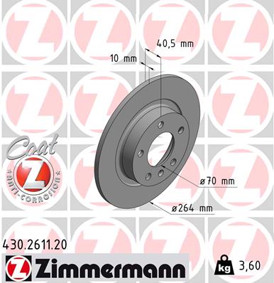 Bremsscheibe Hinterachse Zimmermann 430.2611.20 von Zimmermann