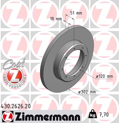 Bremsscheibe Hinterachse Zimmermann 430.2626.20 von Zimmermann