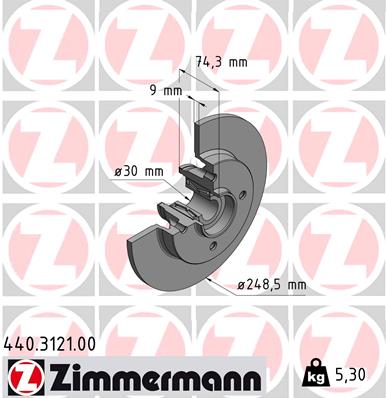 Bremsscheibe Hinterachse Zimmermann 440.3121.00 von Zimmermann