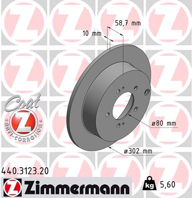 Bremsscheibe Hinterachse Zimmermann 440.3123.20 von Zimmermann