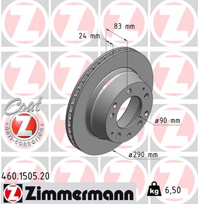 Bremsscheibe Hinterachse Zimmermann 460.1505.20 von Zimmermann