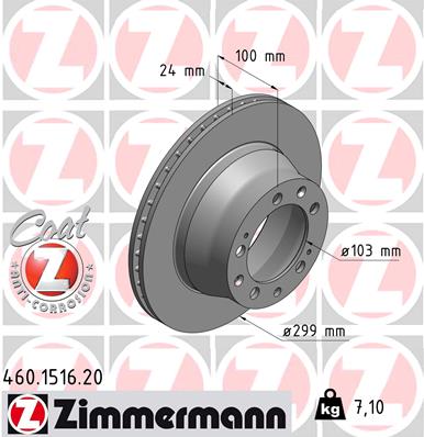 Bremsscheibe Hinterachse Zimmermann 460.1516.20 von Zimmermann