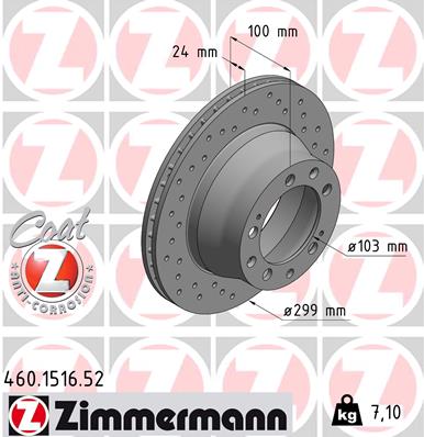 Bremsscheibe Hinterachse Zimmermann 460.1516.52 von Zimmermann