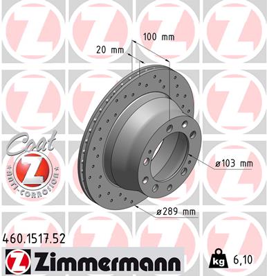 Bremsscheibe Hinterachse Zimmermann 460.1517.52 von Zimmermann