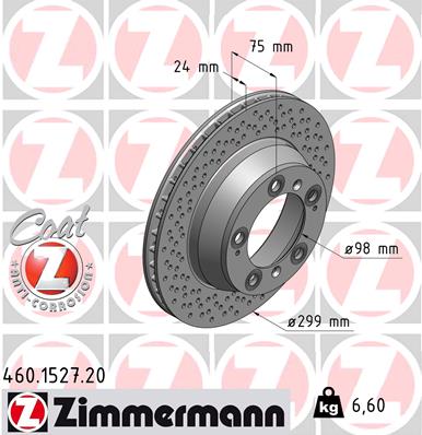 Bremsscheibe Hinterachse Zimmermann 460.1527.20 von Zimmermann