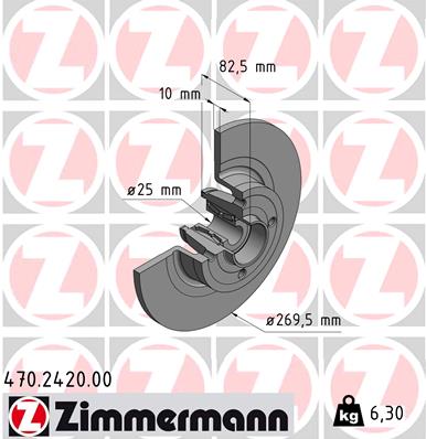 Bremsscheibe Hinterachse Zimmermann 470.2420.00 von Zimmermann