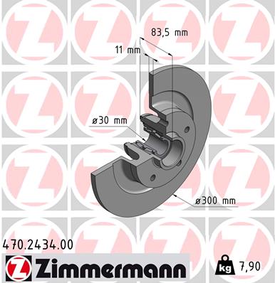 Bremsscheibe Hinterachse Zimmermann 470.2434.00 von Zimmermann