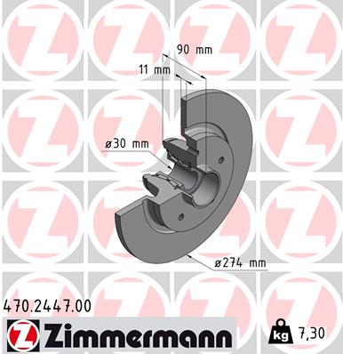 Bremsscheibe Hinterachse Zimmermann 470.2447.00 von Zimmermann