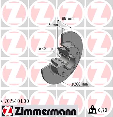 Bremsscheibe Hinterachse Zimmermann 470.5401.00 von Zimmermann