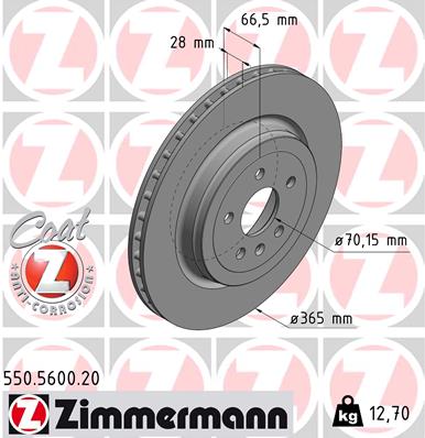 Bremsscheibe Hinterachse Zimmermann 550.5600.20 von Zimmermann