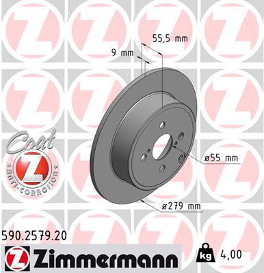 Bremsscheibe Hinterachse Zimmermann 590.2579.20 von Zimmermann