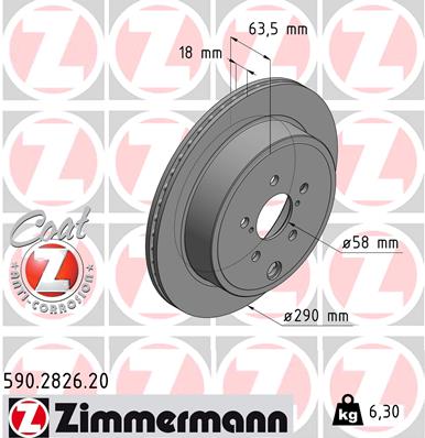 Bremsscheibe Hinterachse Zimmermann 590.2826.20 von Zimmermann