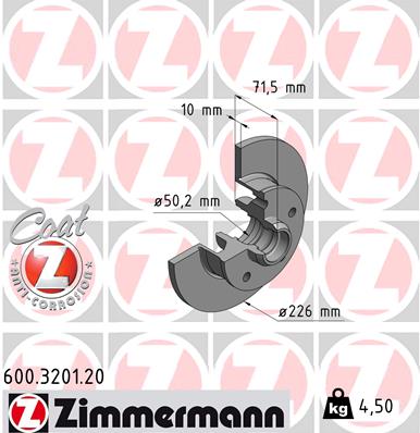 Bremsscheibe Hinterachse Zimmermann 600.3201.20 von Zimmermann