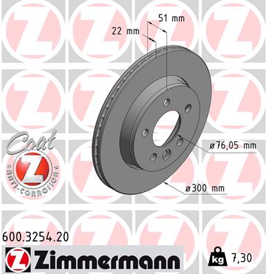 Bremsscheibe Hinterachse Zimmermann 600.3254.20 von Zimmermann